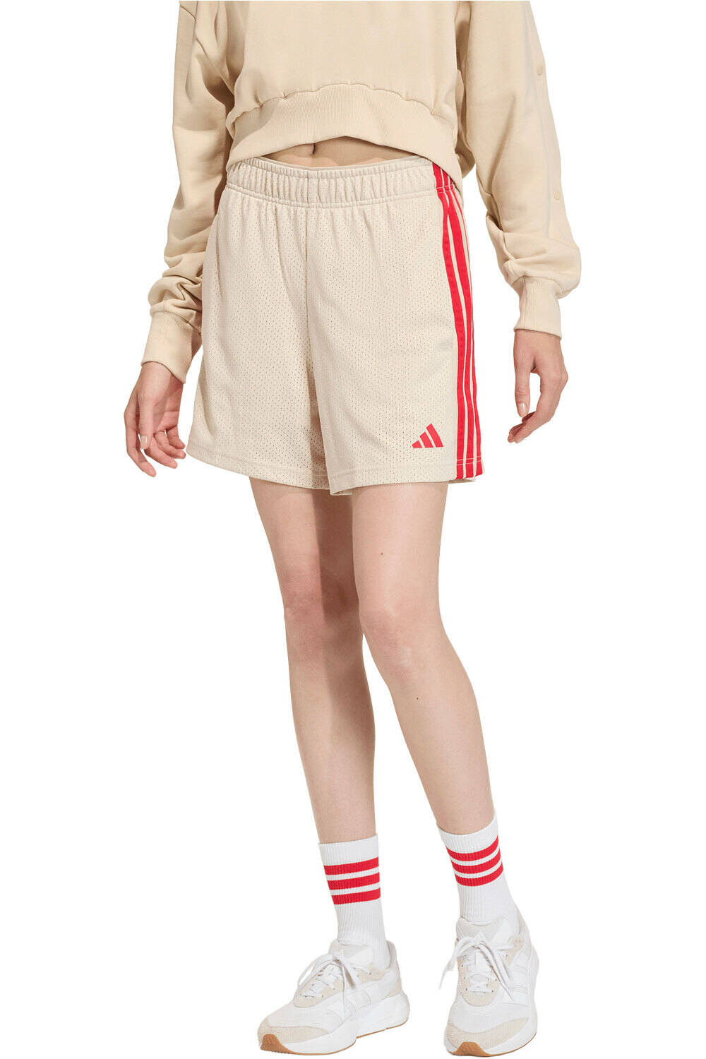 adidas pantalón corto deporte mujer STADIUM MARRON vista frontal