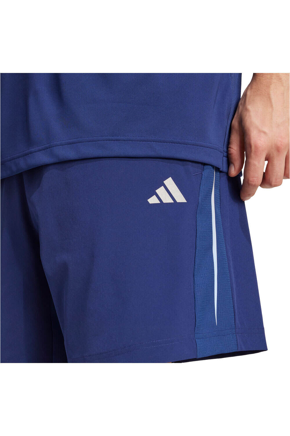 adidas pantalón corto fitness hombre TECH APPAREL AZUL vista detalle