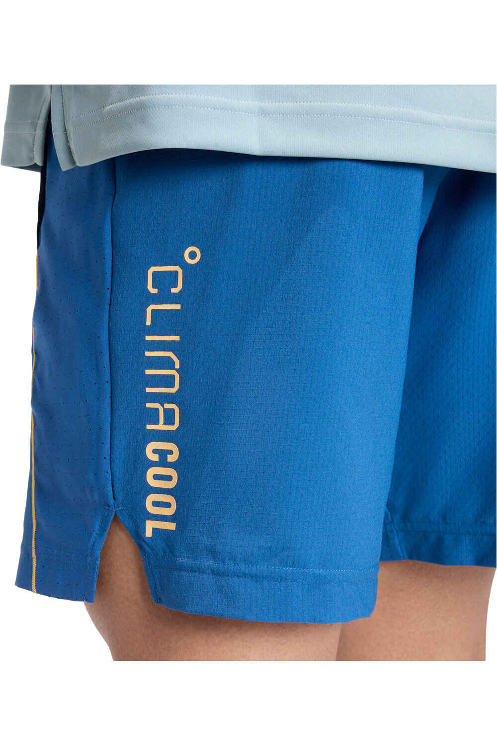 adidas pantalón corto fitness hombre TECH APPAREL CLIMACOOL AZUL vista detalle