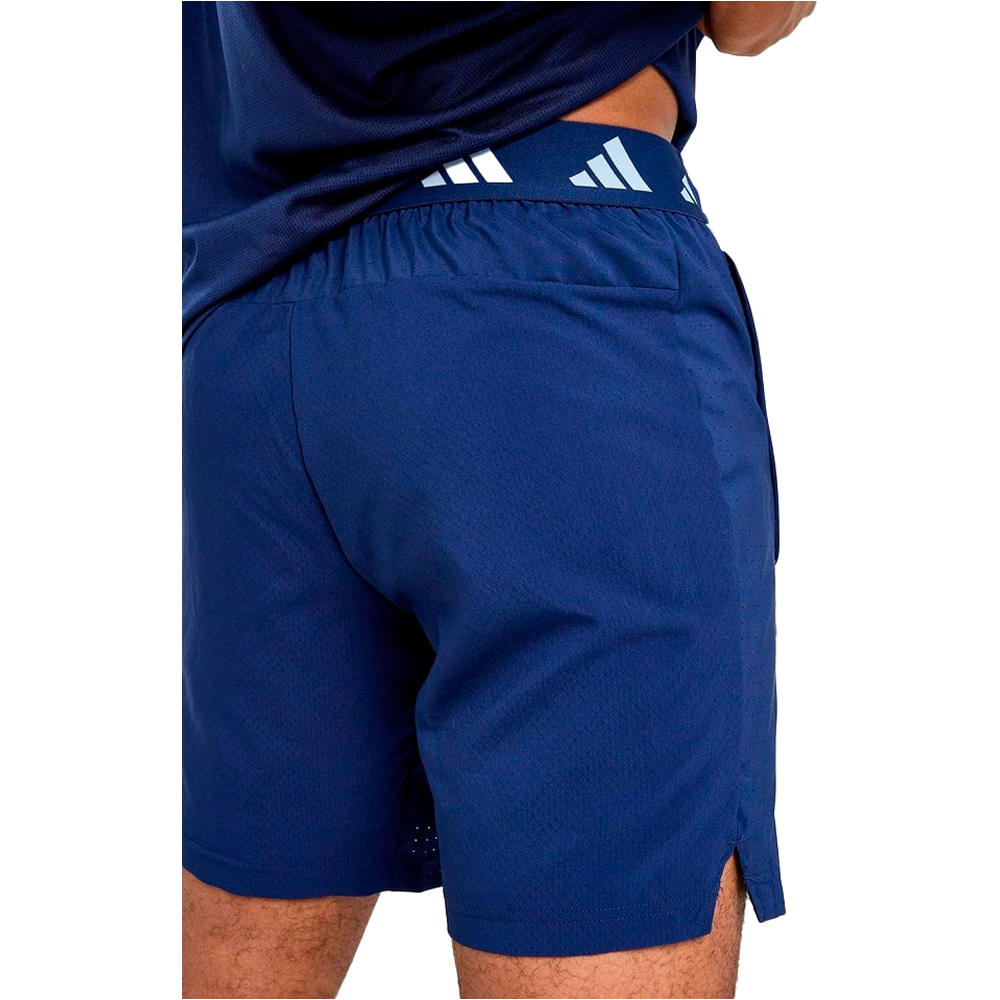 adidas pantalón corto fitness hombre TECH APPAREL CLIMACOOL AZUL vista detalle
