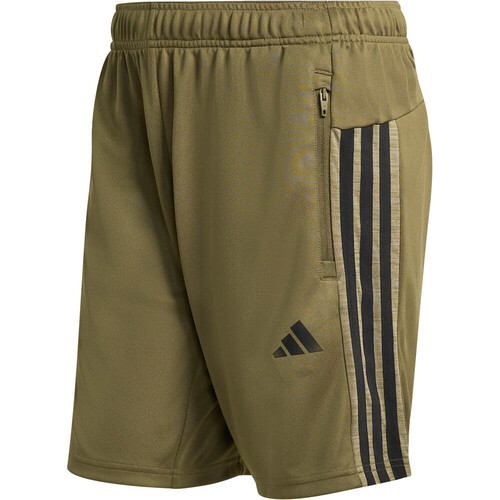adidas pantalón corto fitness hombre WORKOUT ESSENTIALS ALL-SET 3-STRIPES KNIT VERDE