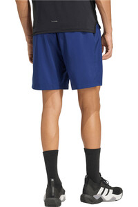 adidas pantalón corto fitness hombre WORKOUT ESSENTIALS BASE WOVEN AZUL vista trasera