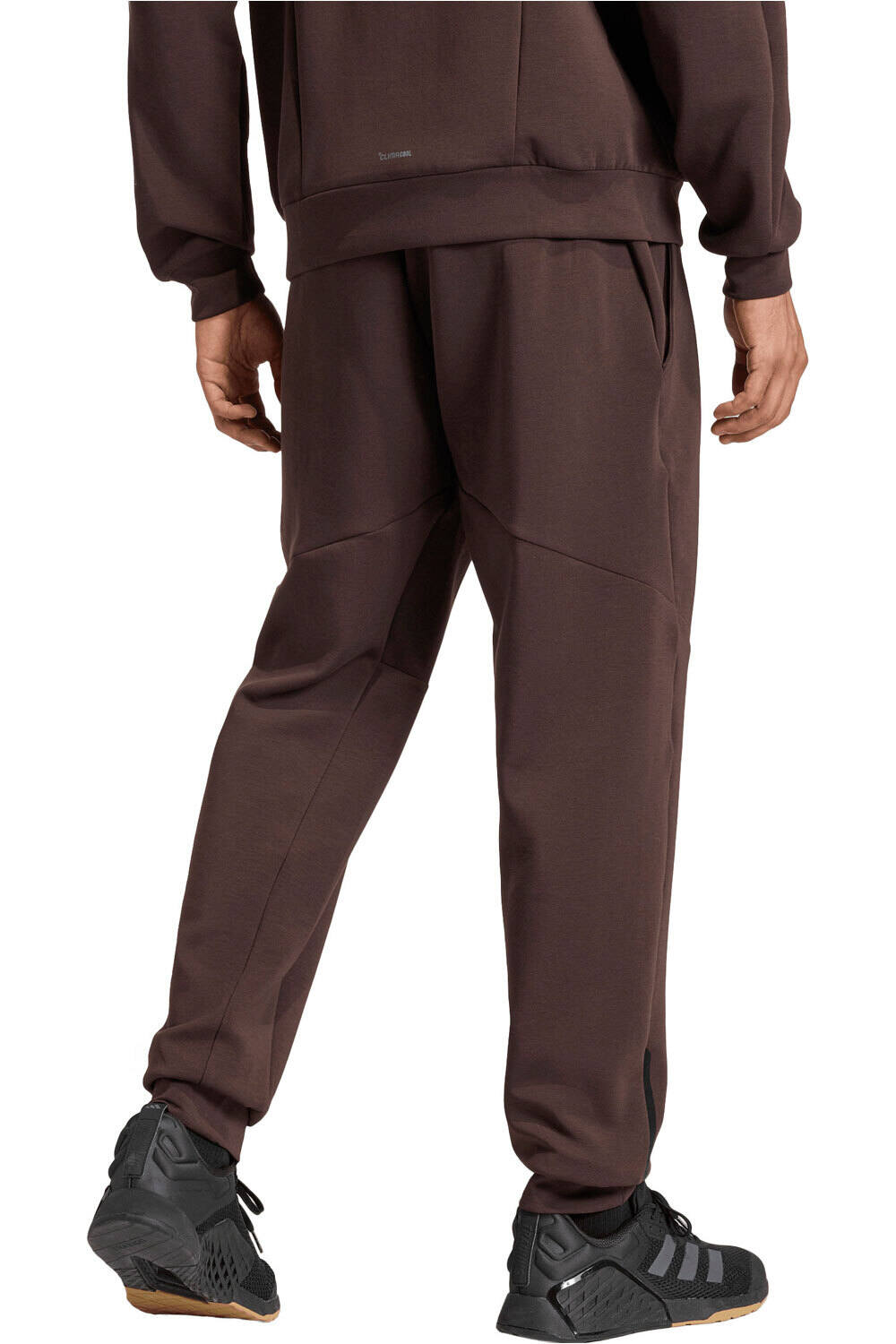 adidas pantalon fitness hombre D4T WORKOUT KNIT MARRON vista trasera