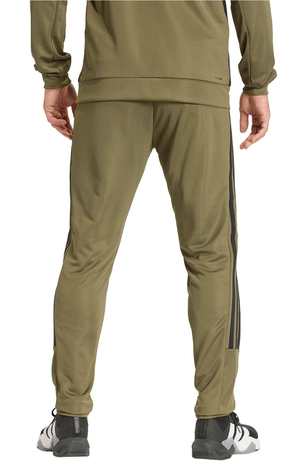adidas pantalon fitness hombre ESSENTIALS ALL-SET 3 STRIPES VERDE vista trasera
