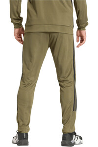 adidas pantalon fitness hombre ESSENTIALS ALL-SET 3 STRIPES VERDE vista trasera