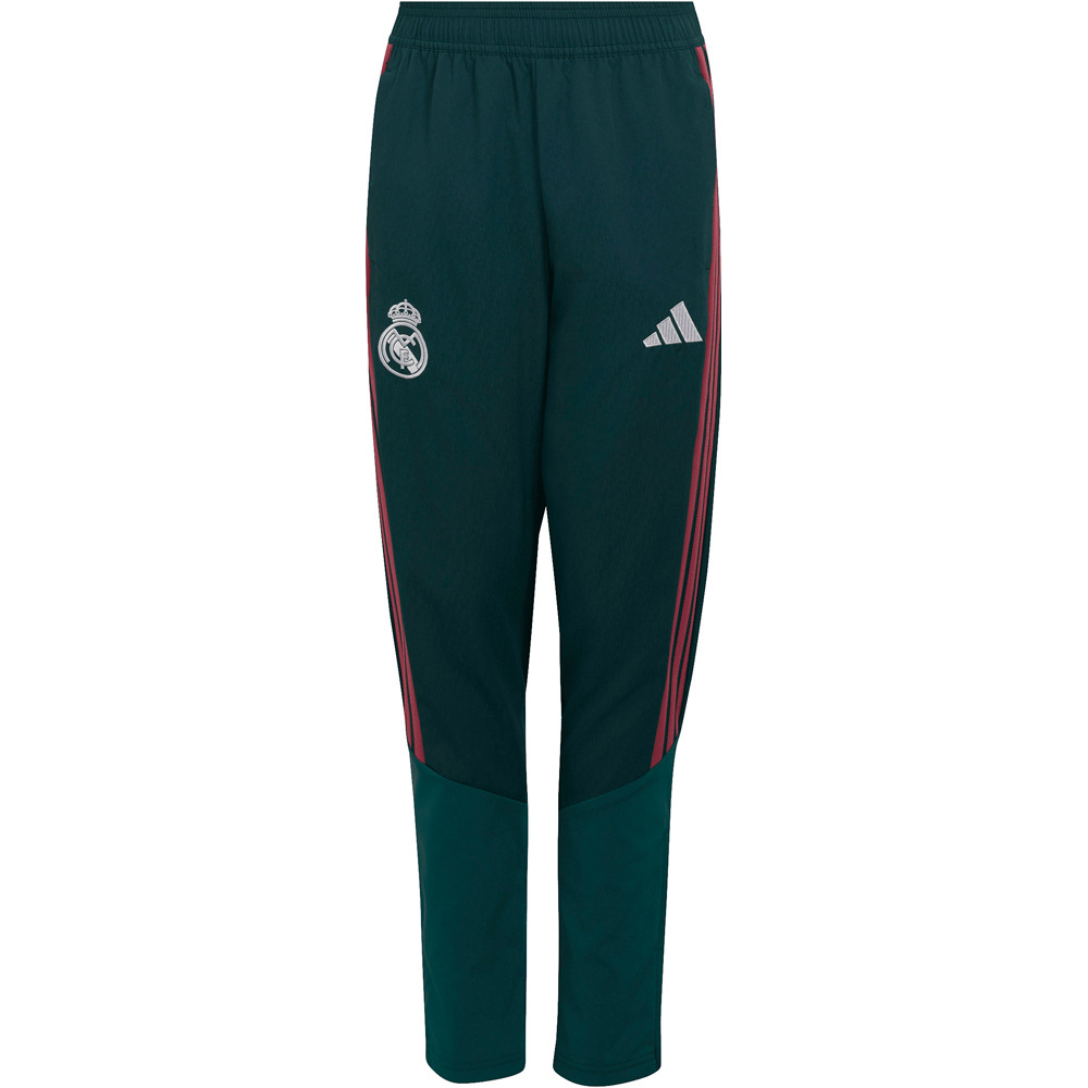 adidas pantalón futbol niño REAL MADRID 26/27 PREMATCH NEGRO vista frontal