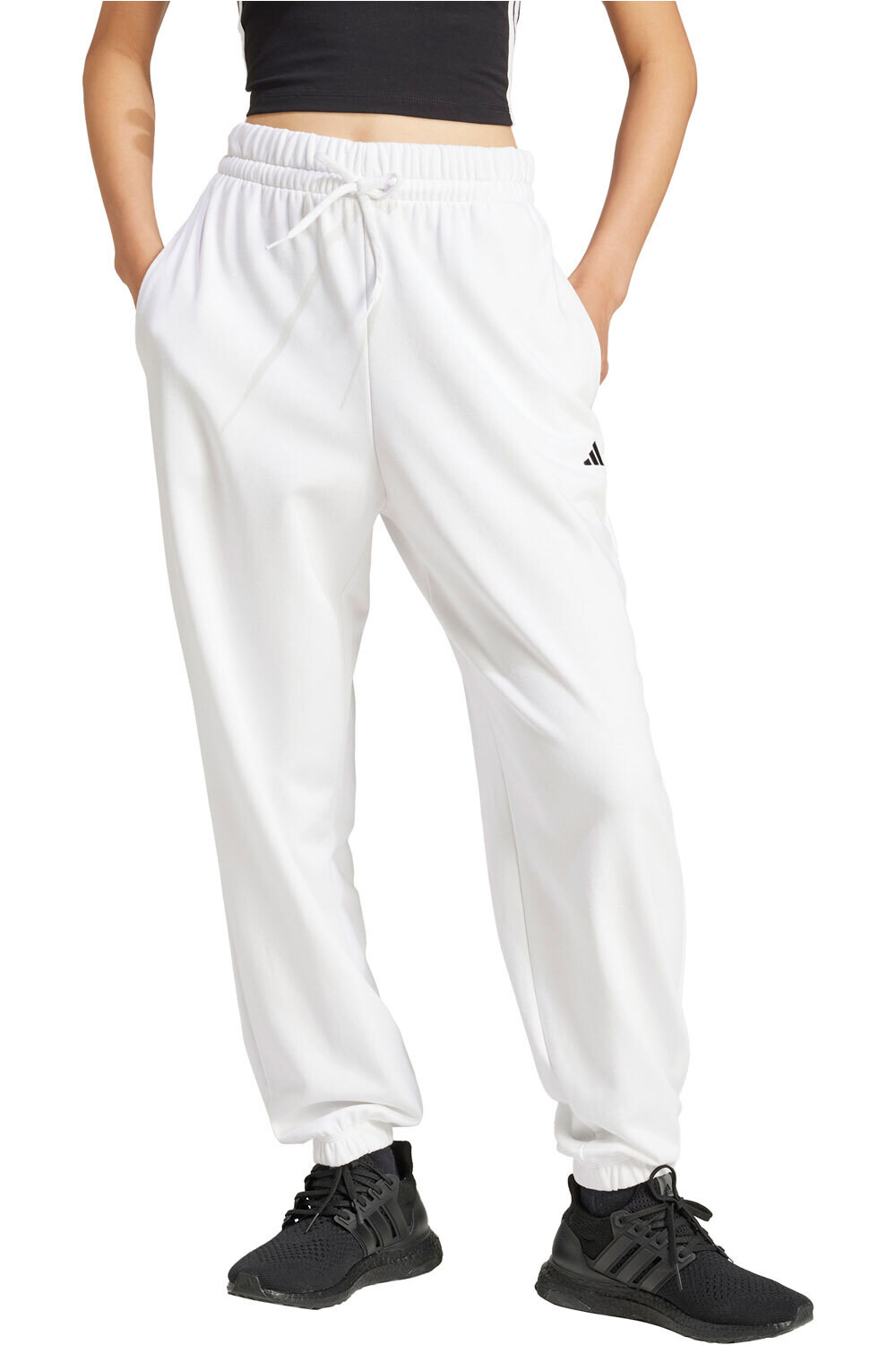 adidas pantalón mujer ESSENTIALS SMALL LOGO BLANCO vista frontal