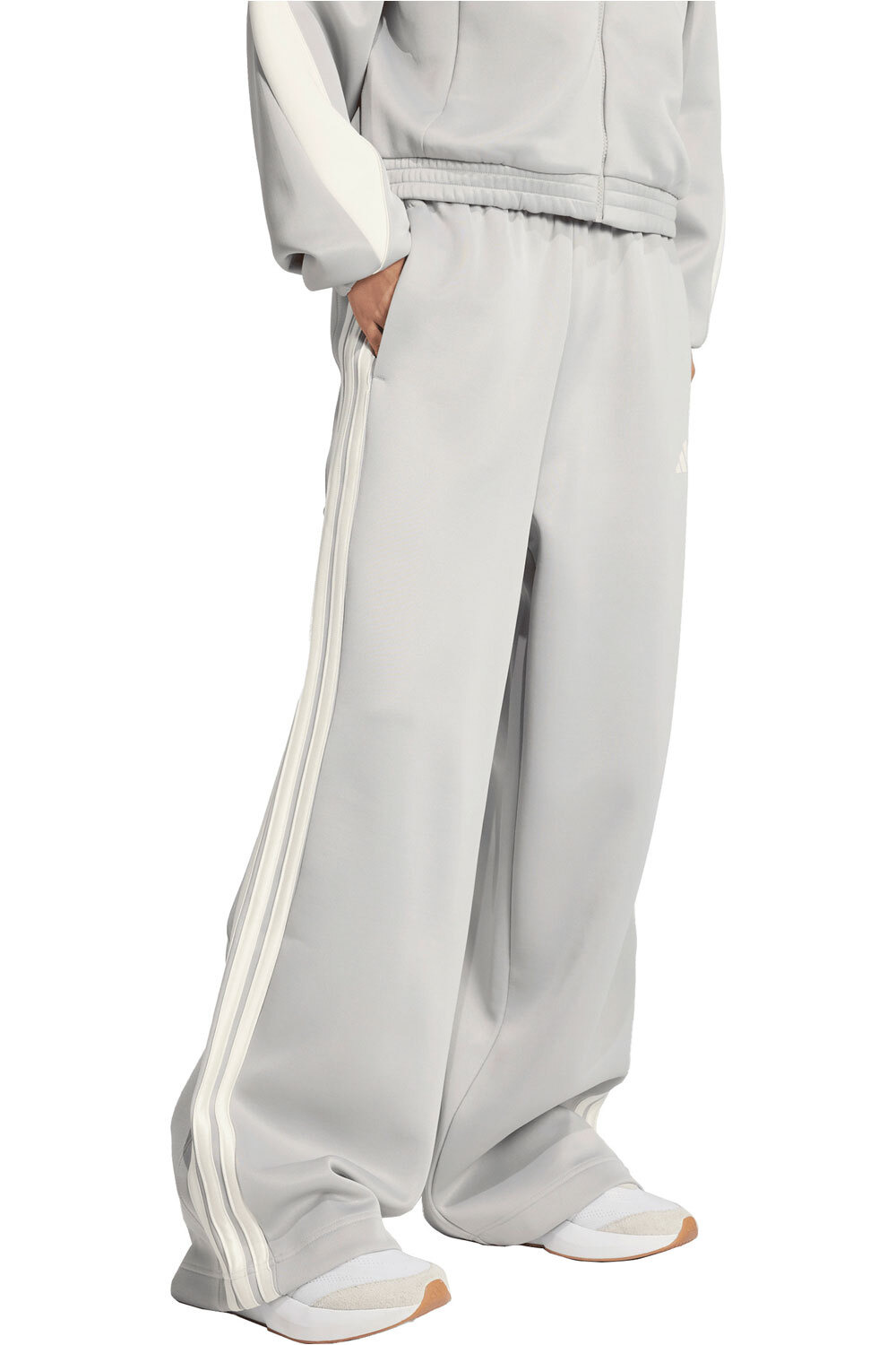 adidas pantalón mujer STADIUM 3 STRIPES GRIS vista detalle