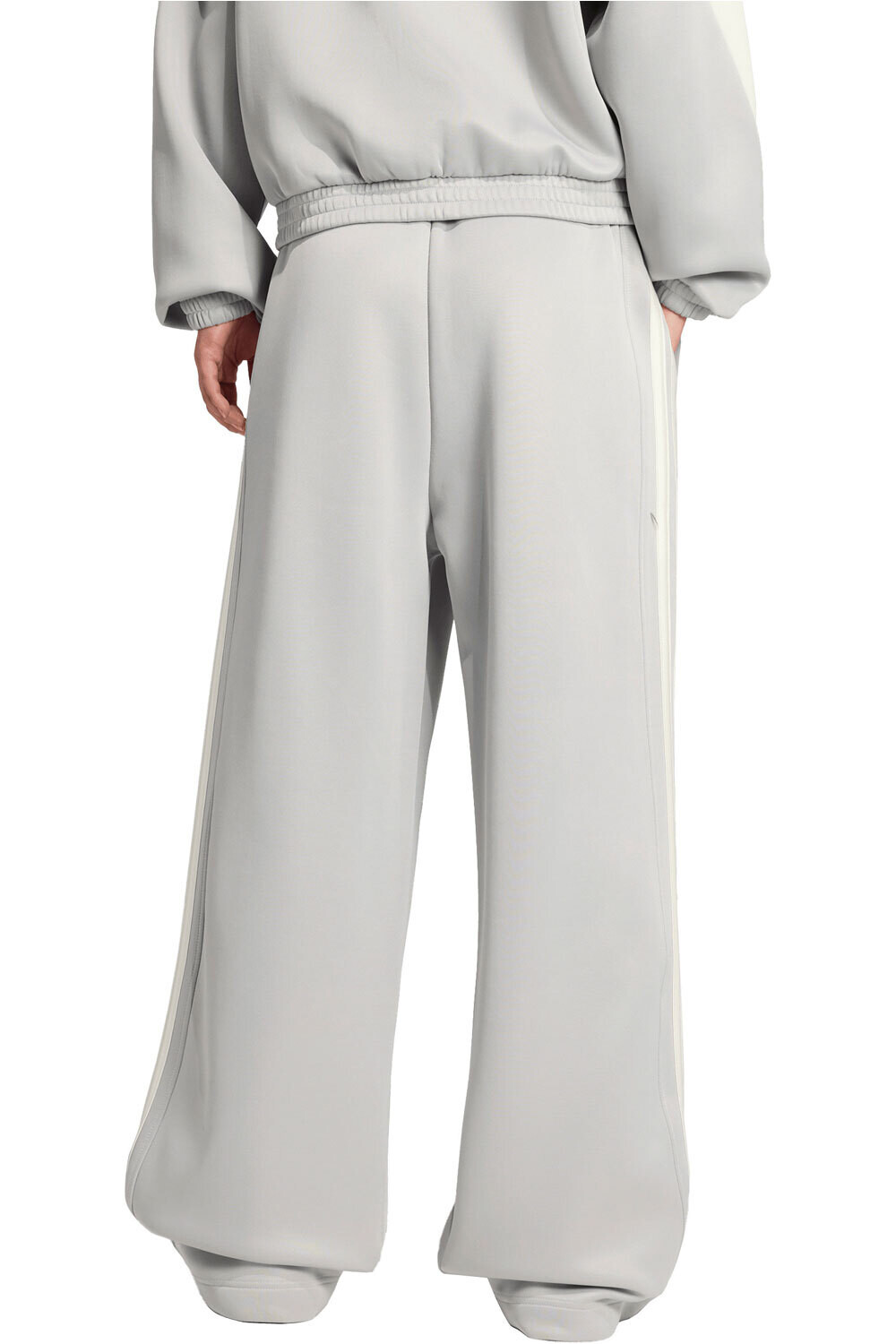 adidas pantalón mujer STADIUM 3 STRIPES GRIS vista trasera
