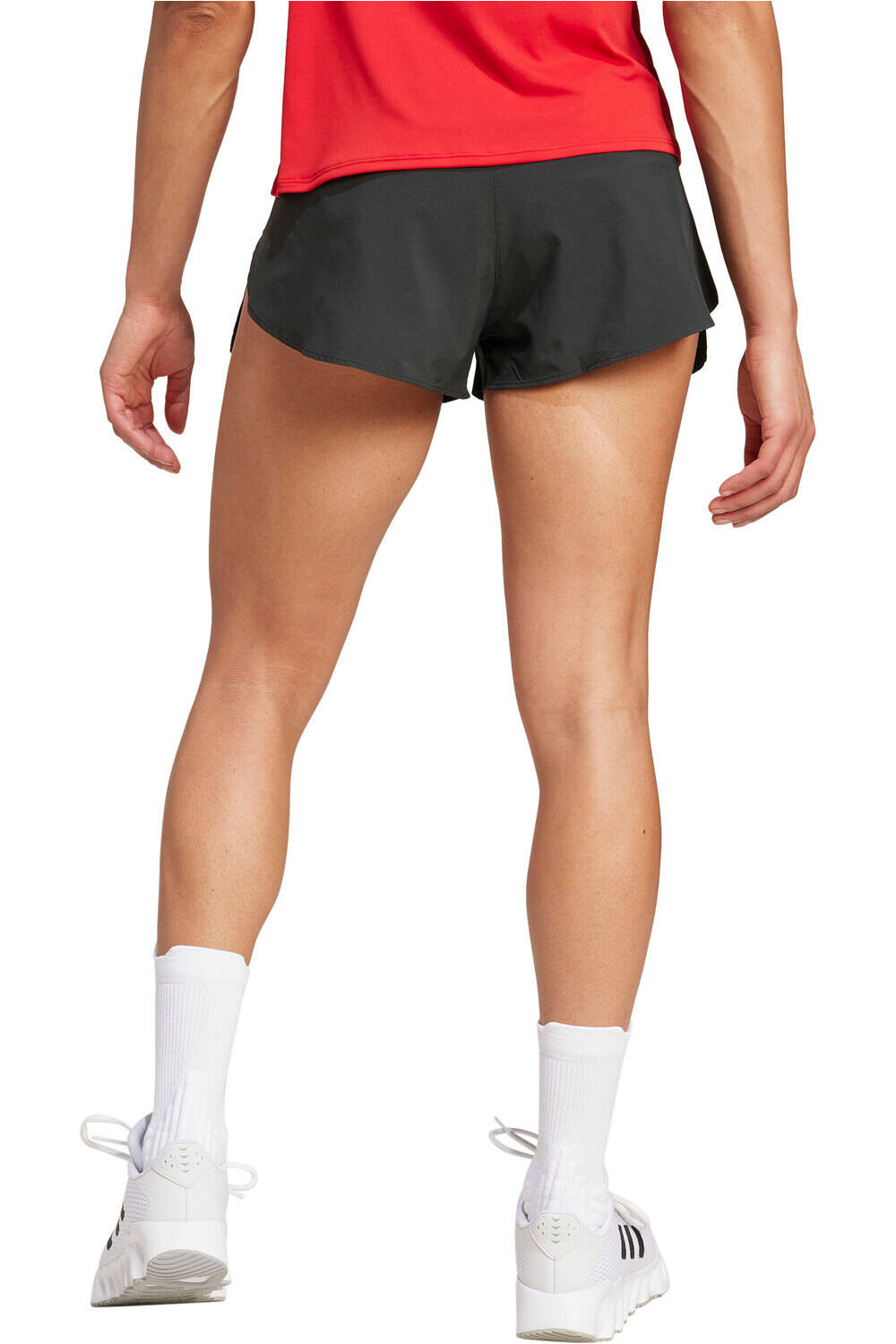 adidas pantalón running mujer ADIZERO ESSENTIALS SPLIT NEGRO vista trasera