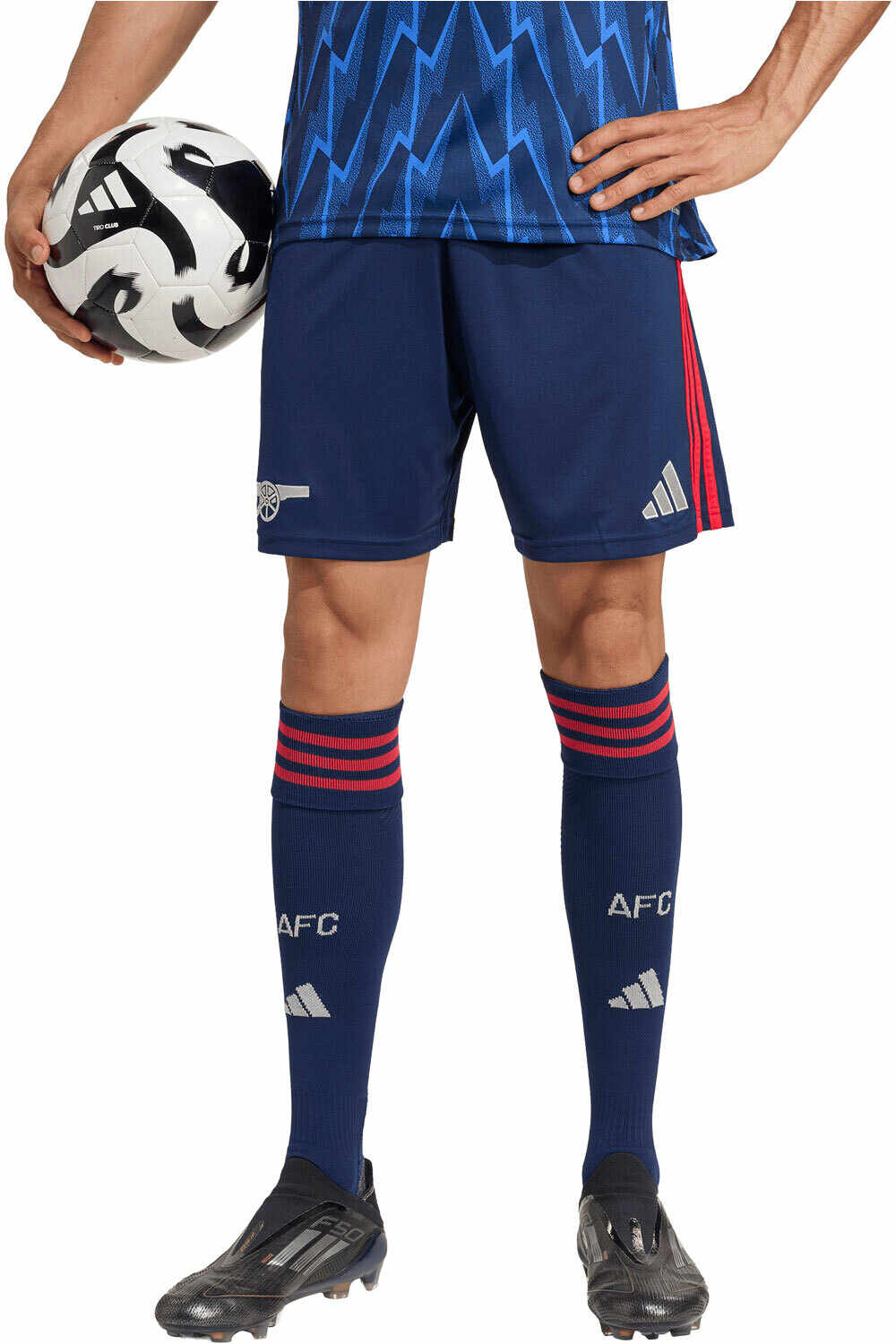adidas pantalones fútbol oficiales ARSENAL 25/26 SEGUNDA EQUIPACION AZUL vista frontal