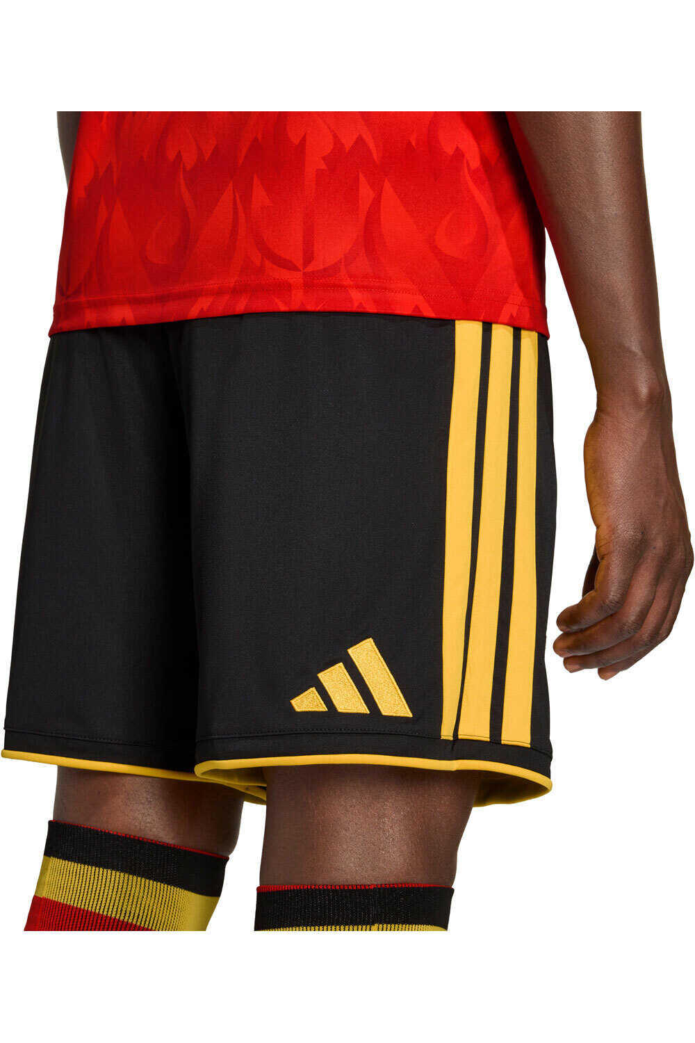 adidas pantalones fútbol oficiales BELGICA MUNDIAL 2026 PRIMERA EQUIPACION NEGRO 03