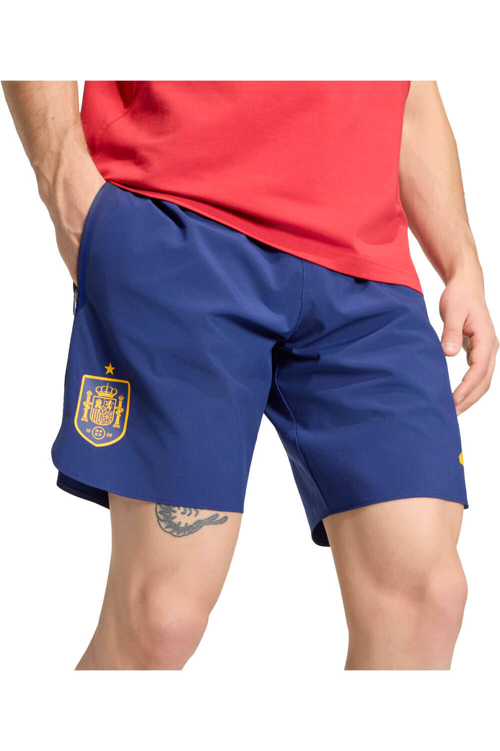 adidas pantalones fútbol oficiales ESPAÑA MUNDIAL 2026 AZUL vista detalle