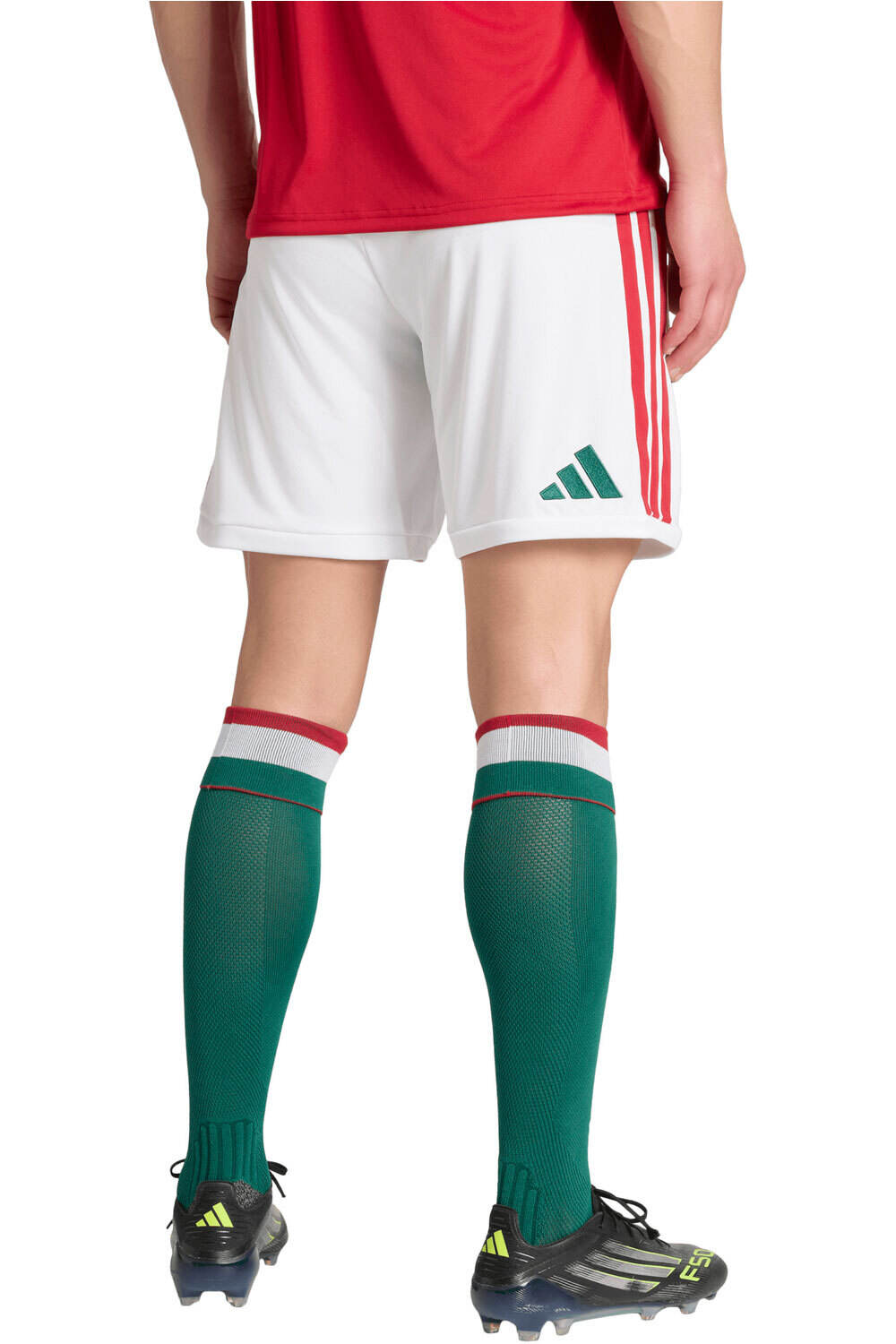 adidas pantalones fútbol oficiales HUNGRIA MUNDIAL 2026 PRIMERA EQUIPACION BLANCO vista trasera