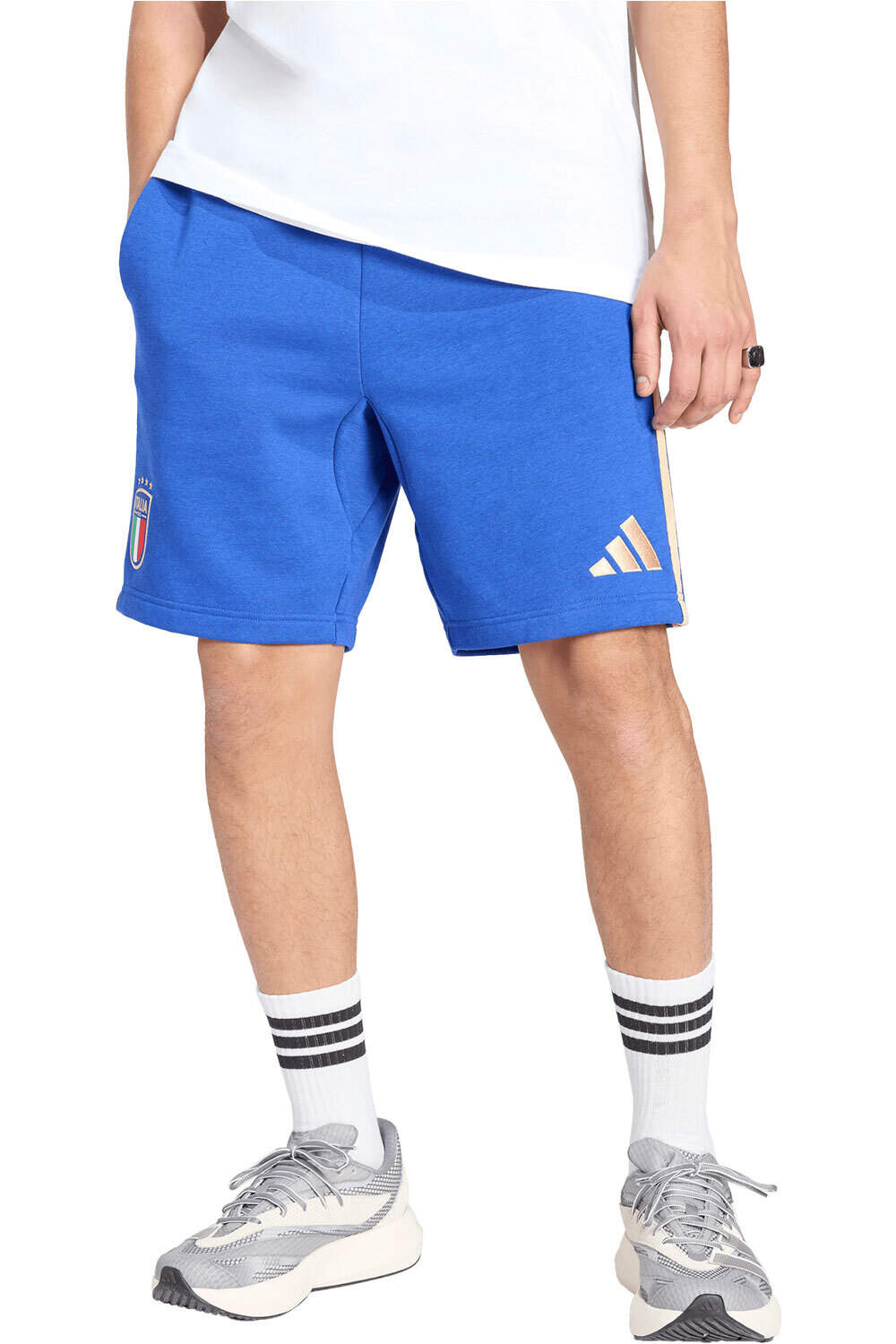 adidas pantalones fútbol oficiales ITALIA MUNDIAL 2026 AZUL vista frontal