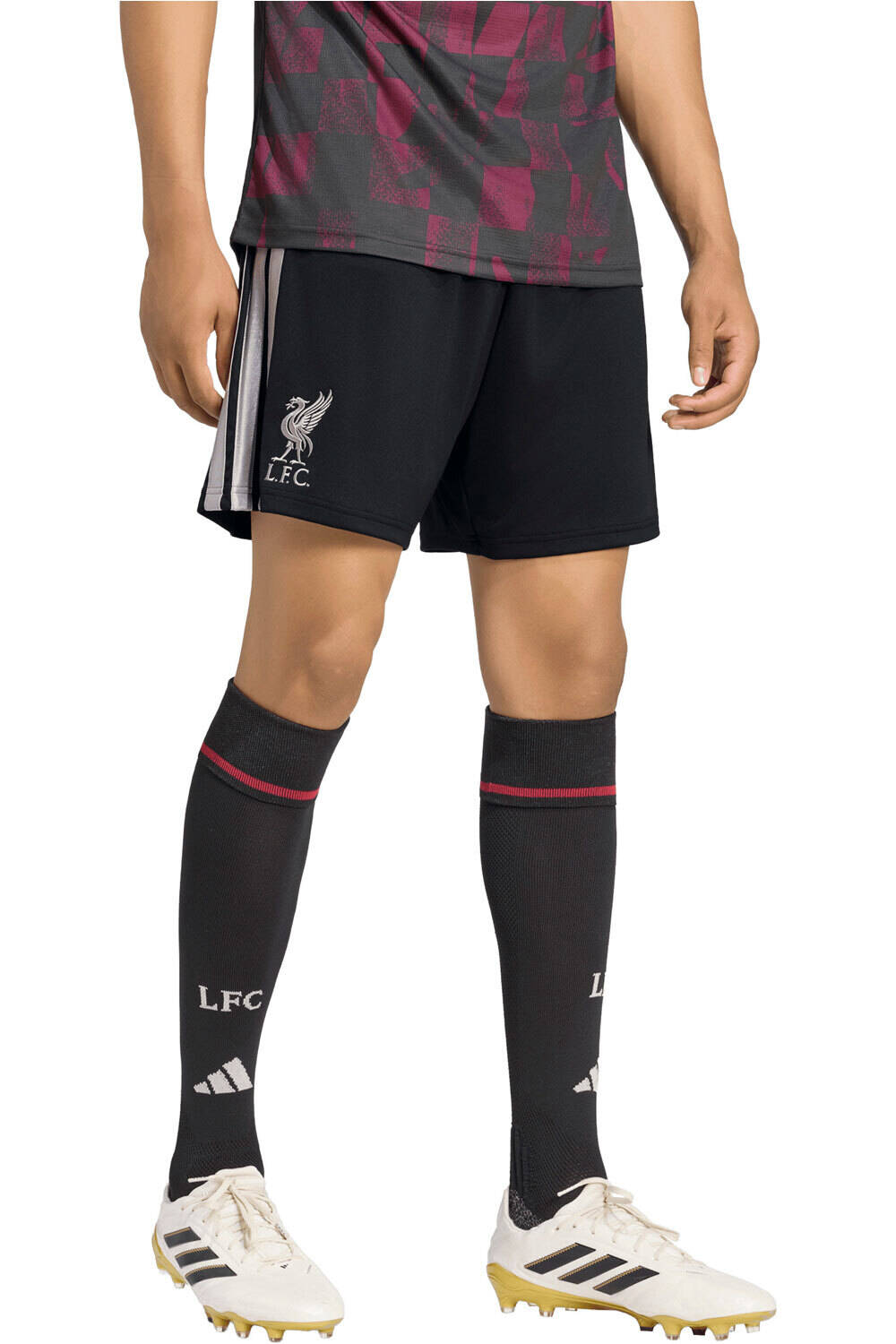 adidas pantalones fútbol oficiales LFC 3 SHO NEGRO vista frontal