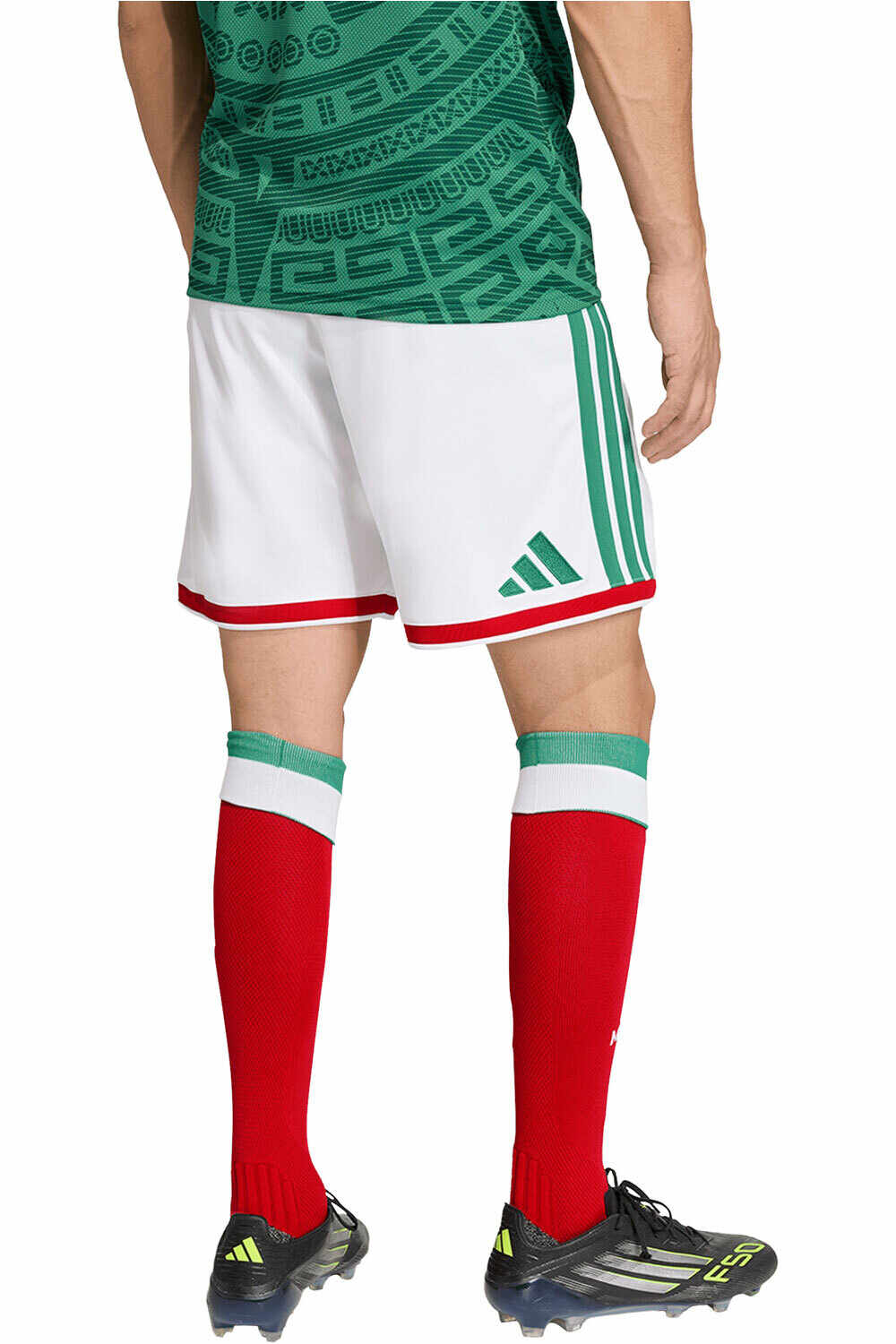 adidas pantalones fútbol oficiales MEXICO MUNDIAL 2026 PRIMERA EQUIPACION BLANCO vista trasera
