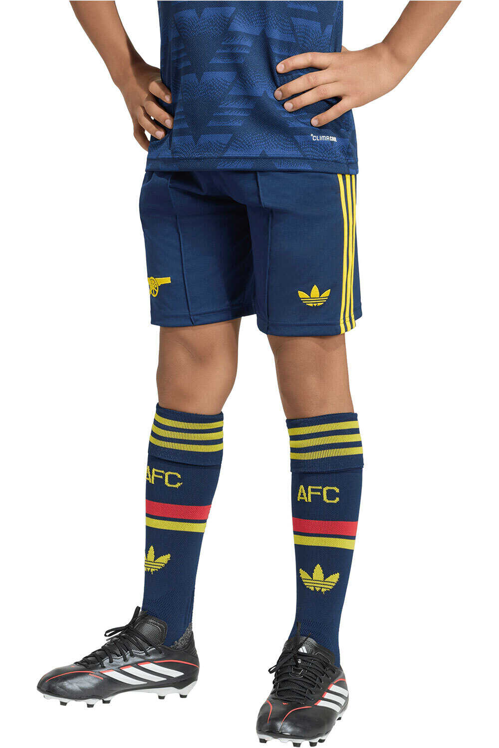 adidas pantalones fútbol oficiales niño ARSENAL FC 26/27 AZUL vista frontal
