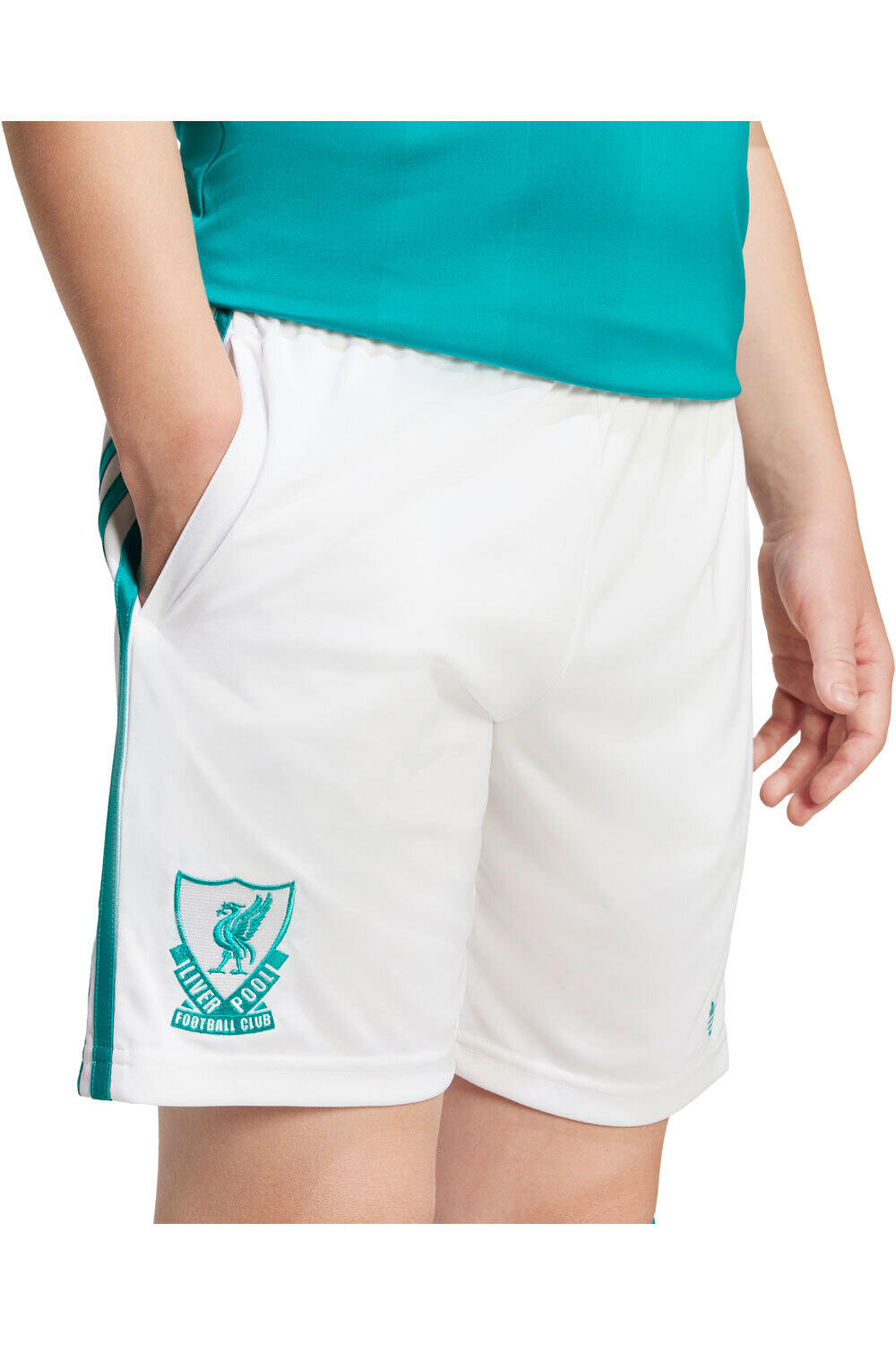 adidas pantalones fútbol oficiales niño LIVERPOOL 25/26 TERCERA EQUIPACION BLANCO 03