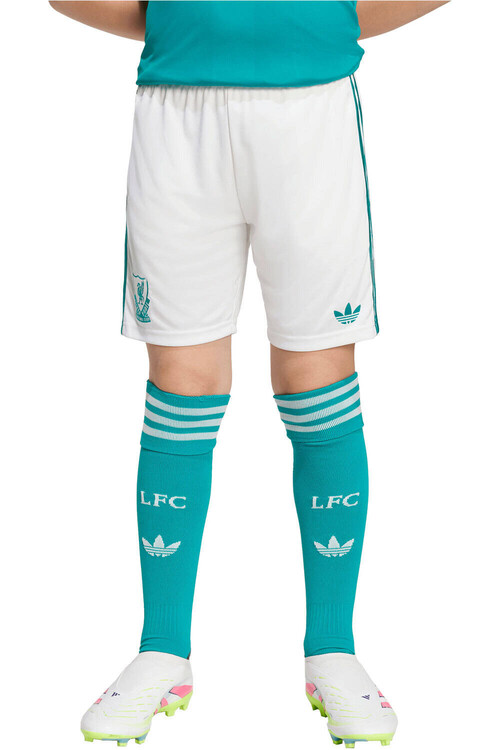 adidas pantalones fútbol oficiales niño LIVERPOOL 25/26 TERCERA EQUIPACION BLANCO