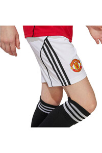 adidas pantalones fútbol oficiales niño MANCHESTER UNITED 25/26 PRIMERA EQUIPACION BLANCO 03