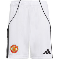 adidas pantalones fútbol oficiales niño MANCHESTER UNITED 25/26 PRIMERA EQUIPACION BLANCO 04