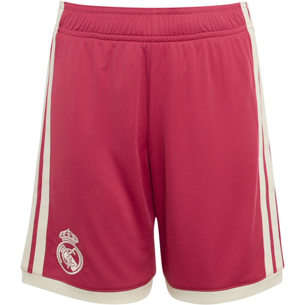 adidas pantalones fútbol oficiales niño REAL MADRID 26/27 NIOS ROSA vista frontal