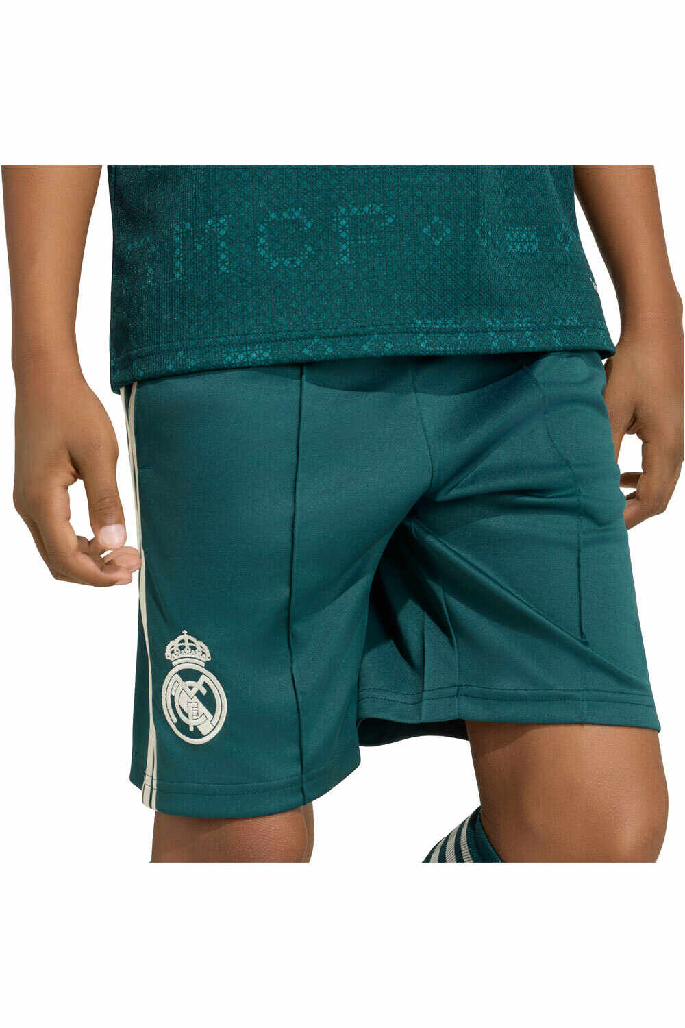adidas pantalones fútbol oficiales niño SEGUNDA EQUIPACIN REAL MADRID NEGRO vista detalle