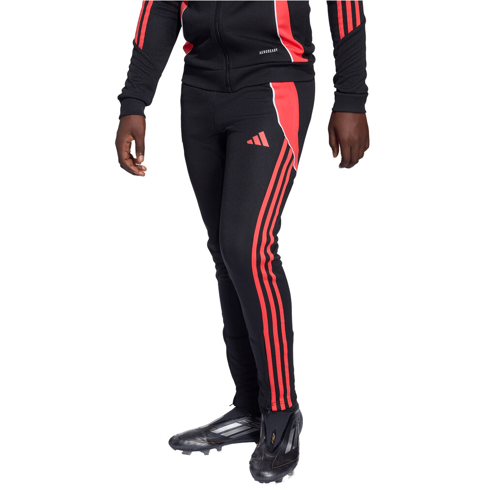 adidas pantalones largos futbol niño MEESI NEGRO vista frontal