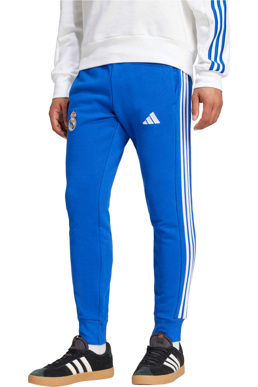 adidas pantalones largos futbol REAL MADRID DNA AZUL vista frontal