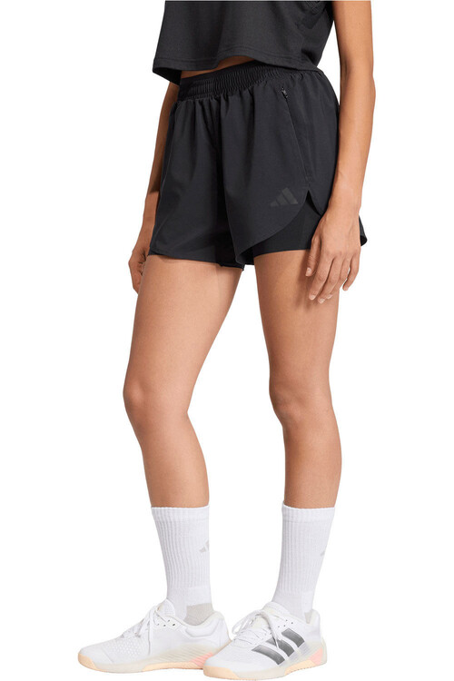 adidas pantalones y mallas cortas fitness mujer D4T G2 2IN1SH NEGRO