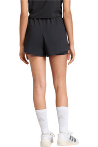 adidas pantalones y mallas cortas fitness mujer D4T G2 2IN1SH NEGRO vista trasera