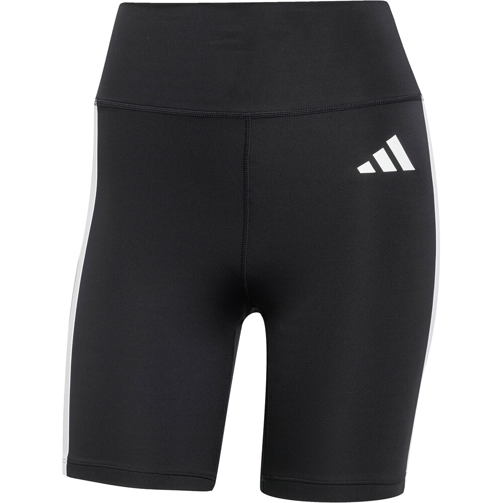 adidas pantalones y mallas cortas fitness mujer OPTIME ESSENTIALS 3 STRIPES NEGRO 04