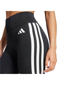 adidas pantalones y mallas cortas fitness mujer OPTIME ESSENTIALS 3 STRIPES NEGRO vista detalle