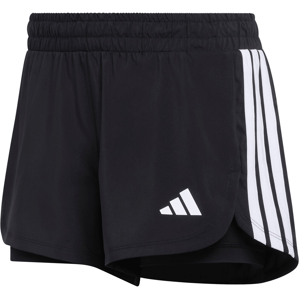 adidas pantalones y mallas cortas fitness mujer PACER WORKOUT WOVEN 2IN1 NEGRO 04