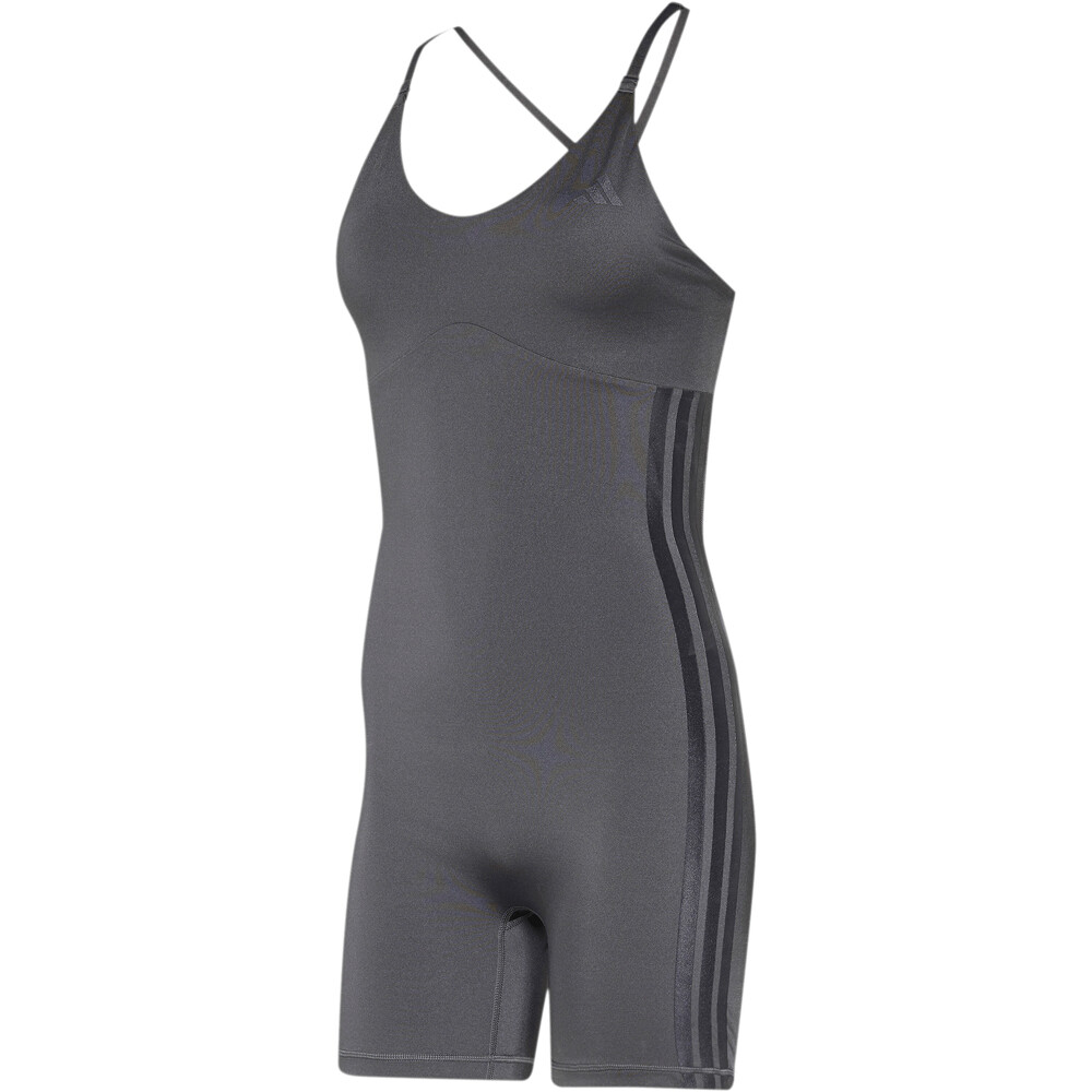 adidas pantalones y mallas cortas fitness mujer PRIMELIFT ESSENTIALS WORKOUT SHINE ONESIE GRIS 04