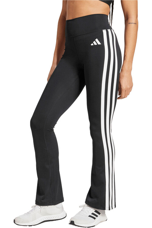 adidas pantalones y mallas largas fitness mujer OPTIME ESSENTIALS 3-STRIPES NEGRO