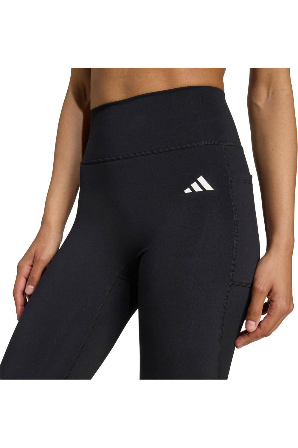 adidas pantalones y mallas largas fitness mujer OPTIME ESSENTIALS NEGRO vista detalle