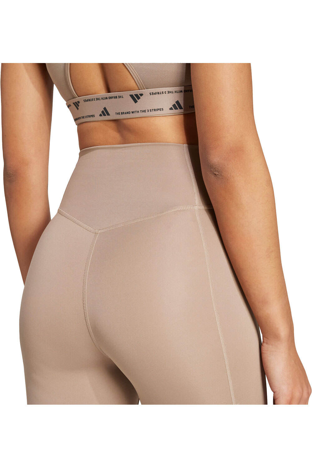 adidas pantalones y mallas largas fitness mujer OPTIME ESSENTIALS STASH POCKET MARRON vista detalle
