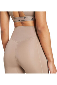 adidas pantalones y mallas largas fitness mujer OPTIME ESSENTIALS STASH POCKET MARRON vista detalle