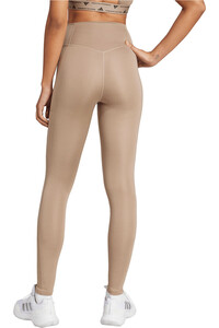 adidas pantalones y mallas largas fitness mujer OPTIME ESSENTIALS STASH POCKET MARRON vista trasera