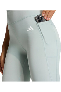 adidas pantalones y mallas largas fitness mujer OPTIME ESSENTIALS STASH VERDE vista detalle