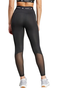 adidas pantalones y mallas largas fitness mujer TECHFIT STASH NEGRO vista trasera
