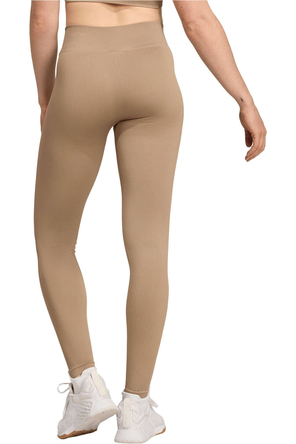 adidas pantalones y mallas largas fitness mujer WORKOUT ESSENTIALS MARRON vista trasera