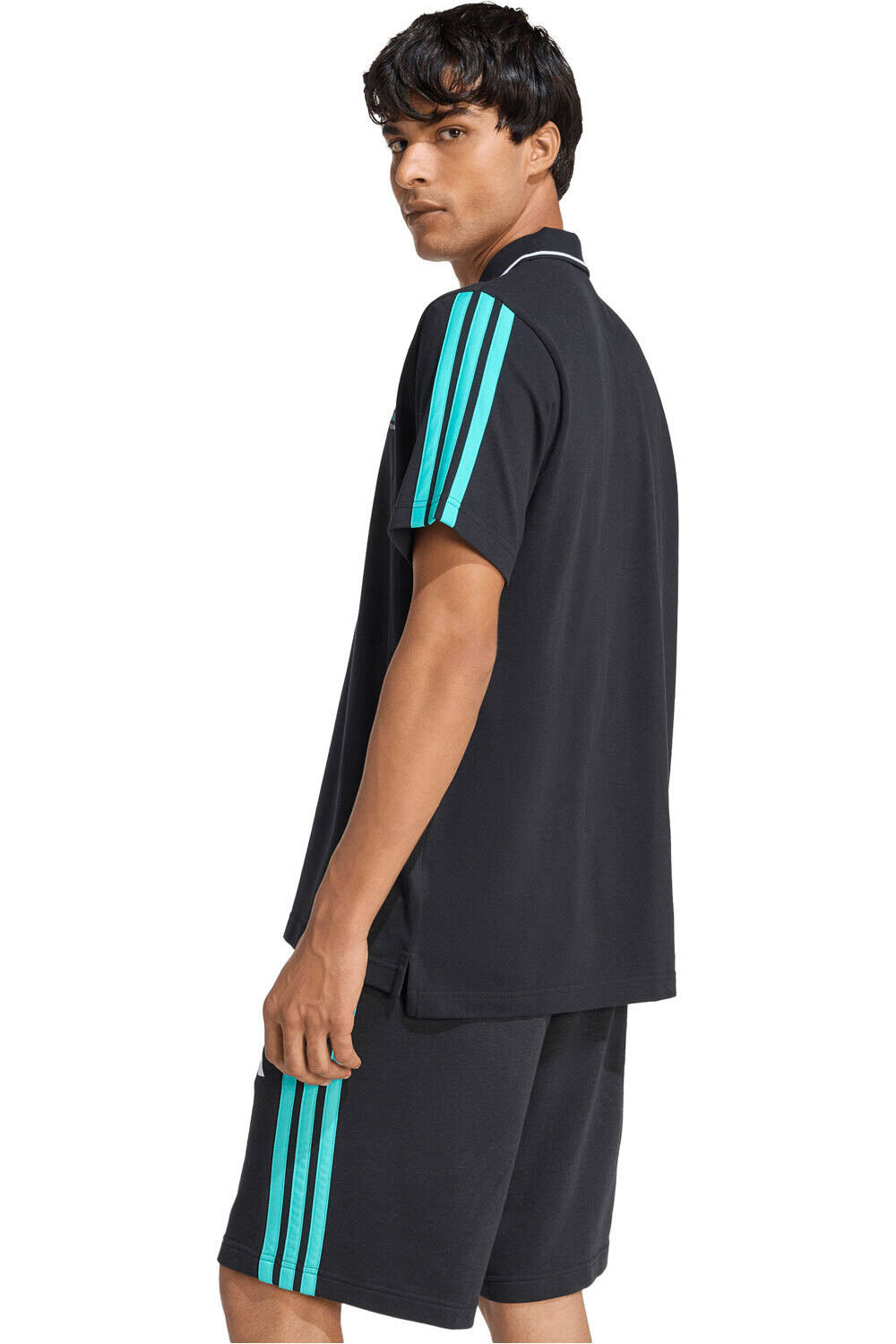 adidas polo manga corta hombre MERCEDES-AMG PETRONAS F1 DNA NEGRO vista trasera