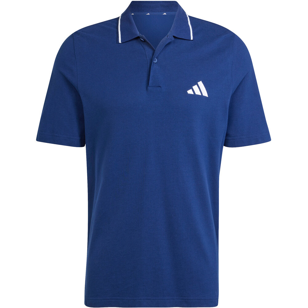 adidas polo manga larga hombre ESSENTIALS SMALL LOGO PIQUE AZUL 05