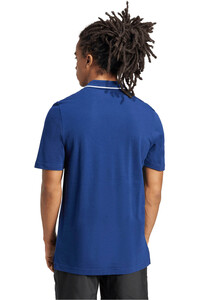 adidas polo manga larga hombre ESSENTIALS SMALL LOGO PIQUE AZUL vista trasera