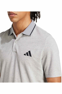 adidas polo manga larga hombre ESSENTIALS SMALL LOGO PIQUE GRIS 03