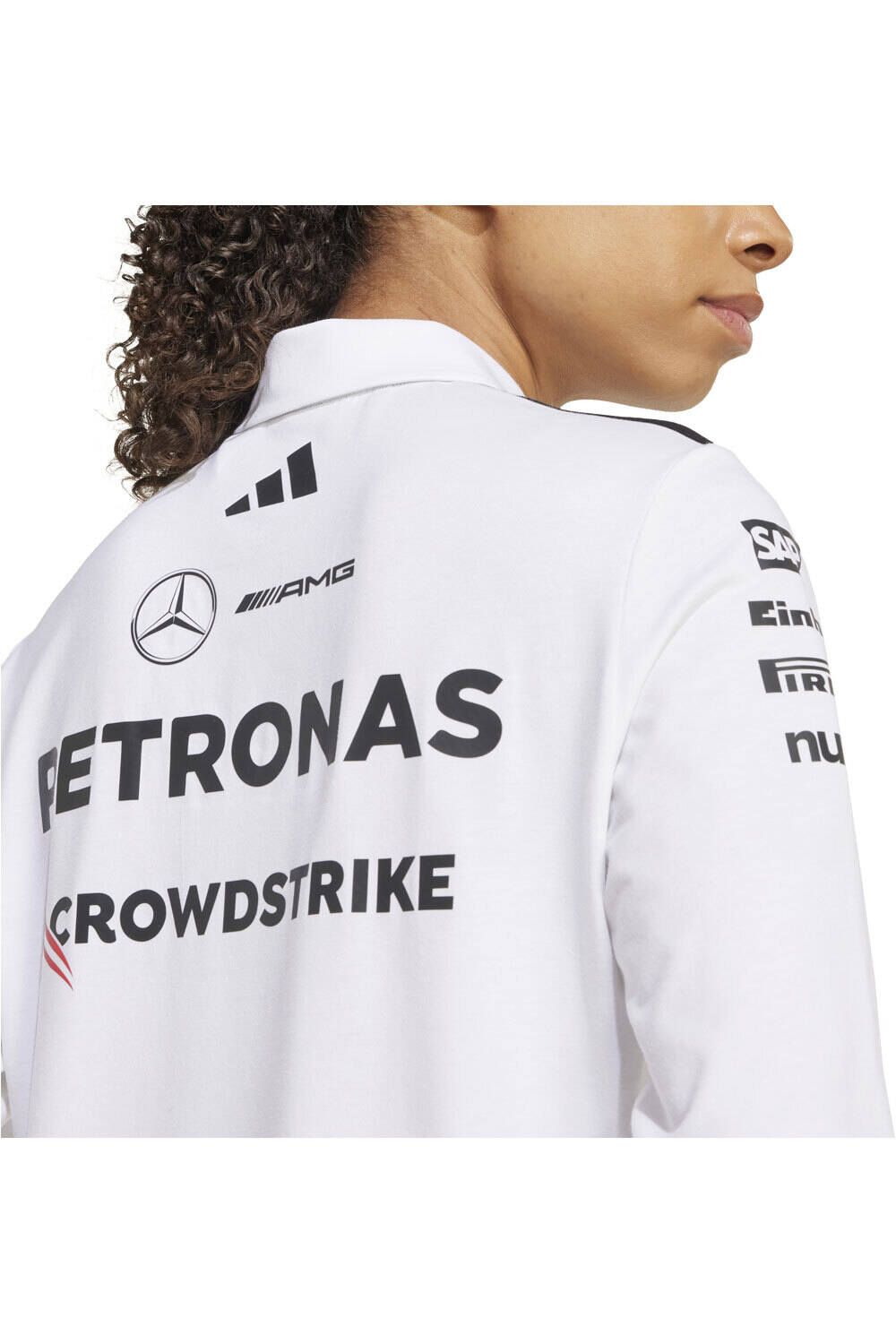 adidas polo manga larga mujer MERCEDES AMG PETRONAS F1 TEAM BLANCO 03