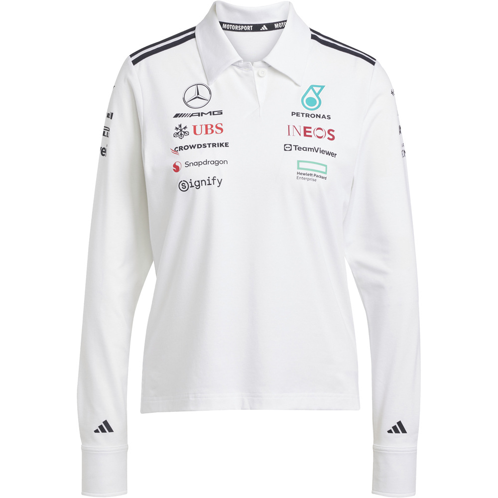 adidas polo manga larga mujer MERCEDES AMG PETRONAS F1 TEAM BLANCO 05